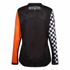 Motogirl Ladies' MotoXGirl MX Jersey -Motorcycle Accessories Sales motogirl motoxgirl jersey black orange img2 7