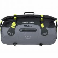 Oxford Aqua T-50 Roll Bag - Black/Grey/Fluo -Motorcycle Accessories Sales oxford aqua t 50 roll bag black grey fluo img1 3