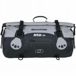 Oxford Aqua T-50 Roll Bag - Grey/Black -Motorcycle Accessories Sales oxford aqua t 50 roll bag grey black img1 3