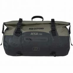 Oxford Aqua T-50 Roll Bag - Khaki/Black -Motorcycle Accessories Sales oxford aqua t 50 roll bag khaki black img1 2