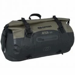 Oxford Aqua T-50 Roll Bag - Khaki/Black -Motorcycle Accessories Sales oxford aqua t 50 roll bag khaki black img2 1