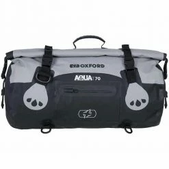 Oxford Aqua T-70 Roll Bag - Grey/Black -Motorcycle Accessories Sales oxford aqua t 70 roll bag grey black img1