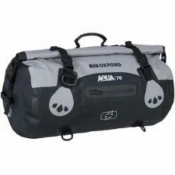 Oxford Aqua T-70 Roll Bag - Grey/Black -Motorcycle Accessories Sales oxford aqua t 70 roll bag grey black img2 2