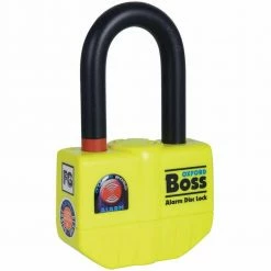 Oxford Boss Alarm Disc Lock- 14mm Yellow -Motorcycle Accessories Sales oxford boss alarm disc lock 14mm yellow img1 2
